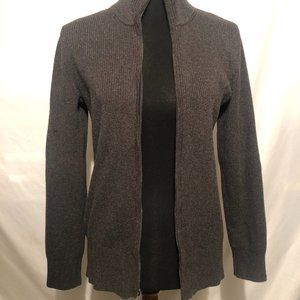 Eddie Bauer Women's Charcoal Grey Ribbed Mock Neck